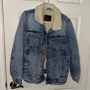 Abercrombie & Fitch Blue Denim Jacket with Cream Lining